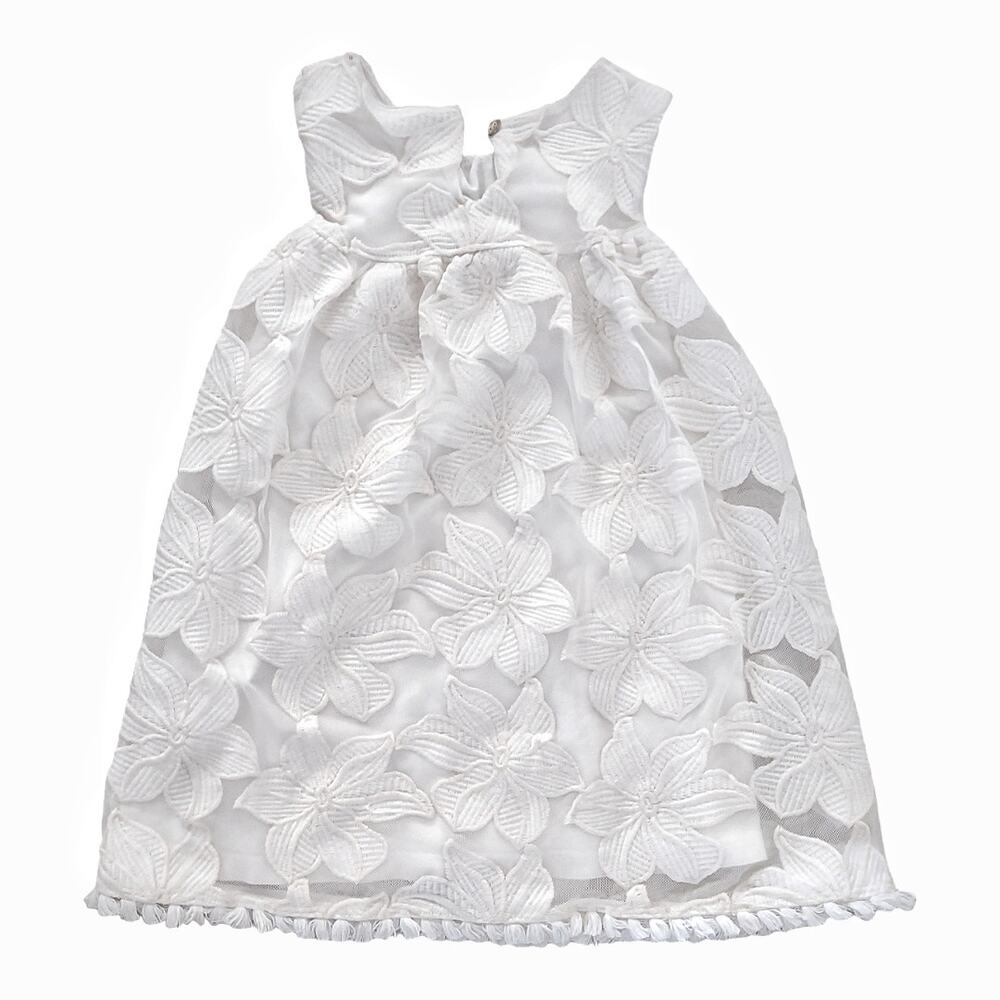 GENUINE Girls White Lace Spring Dress Size 4T Kids Toddlers Bridal Flower Girl - Picture 2 of 5